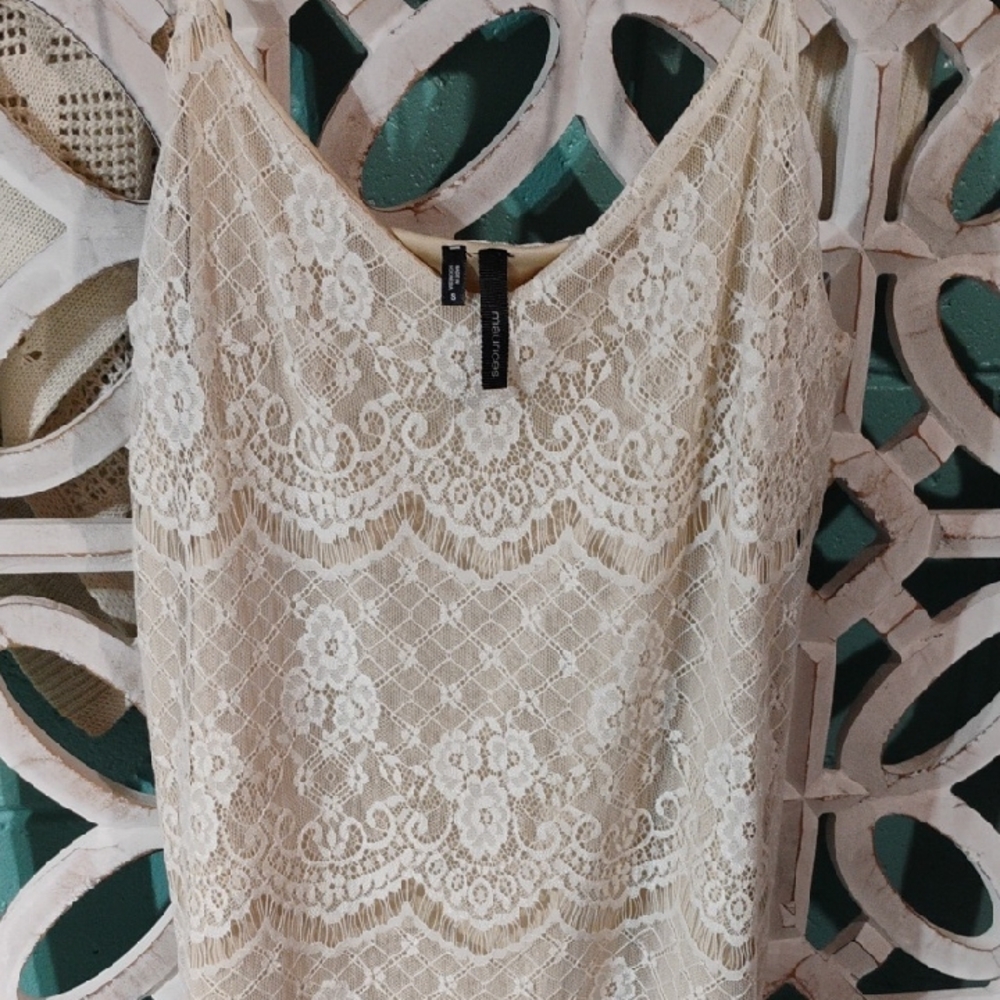 Maurices Cream Lace Cream /Nude Colored Camisole